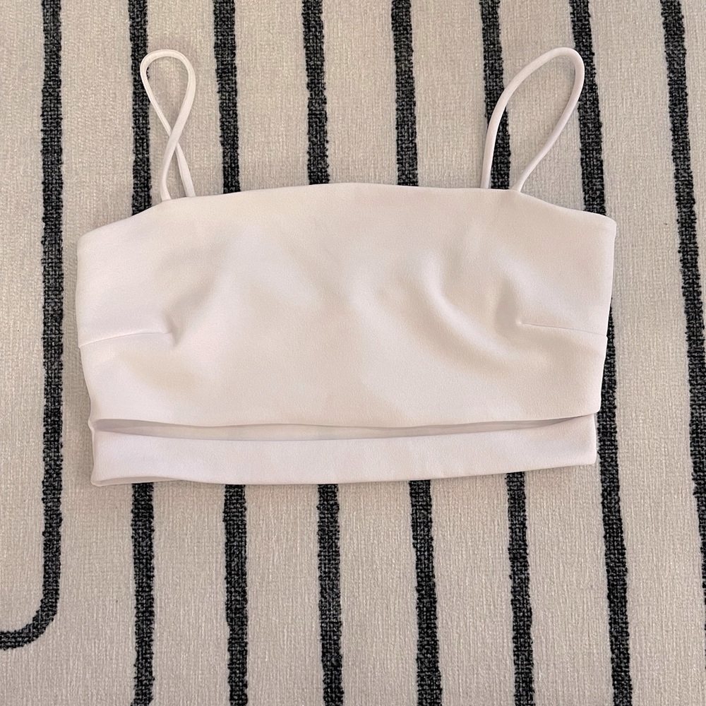 NWOT white cut out crop top